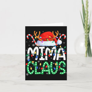 Tarjeta Pijama de luces de Navidad de Mima Claus para fami