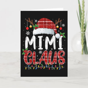 Tarjeta Pijama de luces de Navidad de Mimi Claus para fami