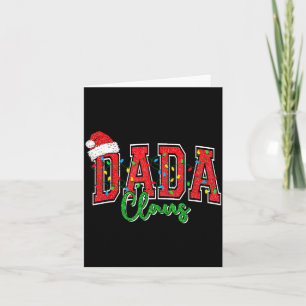 Tarjeta Pijama de luces de Navidad de Papá Noel familia a 