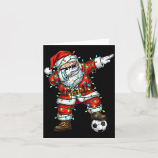 Tarjeta Pijama de Navidad de fútbol de Santa Claus con dab