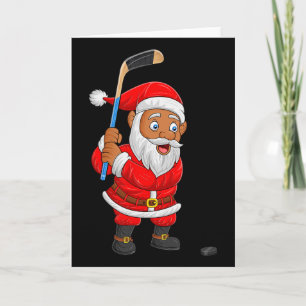 Tarjeta Pijama de Navidad de jugador de hockey sobre hielo