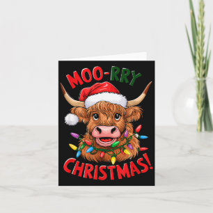 Tarjeta Pijama de Navidad de Vaca de las Tierras Altas Ama