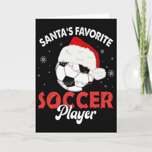 Tarjeta Pijama de Navidad del Jugador de Fútbol Favorito d