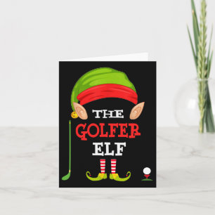 Tarjeta Pijama de Navidad para grupo familiar de golfista