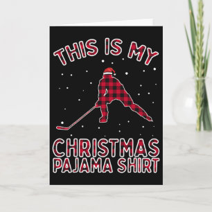 Tarjeta Pijama de Navidad para jugador de hockey sobre hie