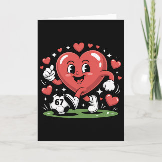 Tarjeta Pijama divertida del meme del corazón del fútbol 6