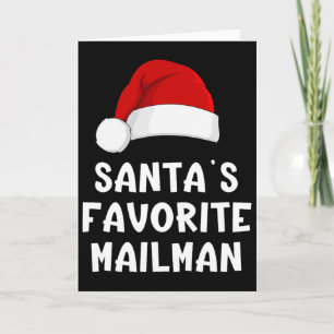 Tarjeta Pijama divertido del cartero favorito del Santa na