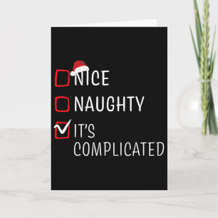 Tarjeta Pijama divertido, travieso y agradable de Navidad