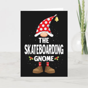 Tarjeta Pijama Navideño a Juego El Gnomno de Monopatín
