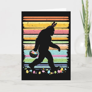 Tarjeta Pijama Retro Pascua Disfraz Niño Bigfoot Sasquatch