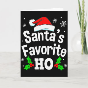 Tarjeta Pijama travieso favorito de Santa divertido de Nav