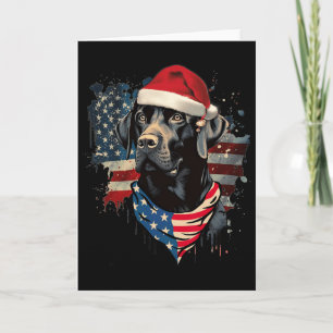 Tarjeta Pijama vintage de Navidad de Labrador Black Lab co
