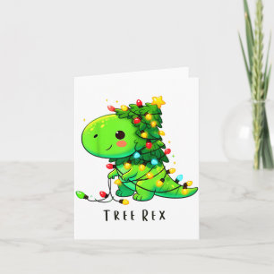 Tarjeta Pijamas de hombre de dinosaurio árbol de Navidad R