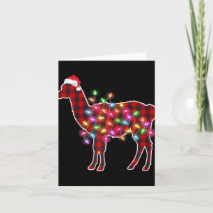 Tarjeta Pijamas de Navidad de Llama de Búfalo a Cuadros Lu