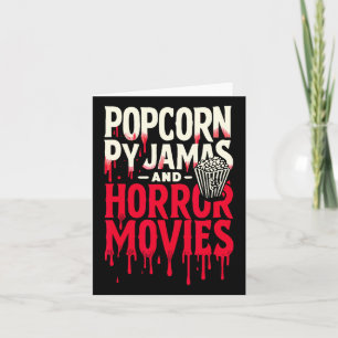 Tarjeta Pijamas De Palomitas De Maíz Y Películas De Terror