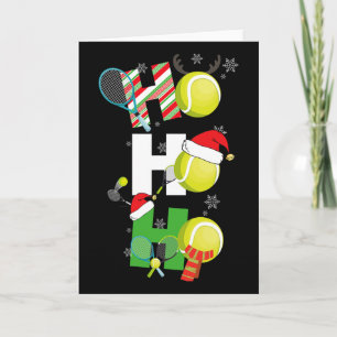 Tarjeta Pijamas divertidos de tenis de Navidad jugador raq