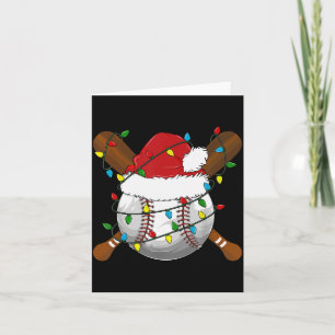 Tarjeta Pijamas familiares divertidos de béisbol de Navida