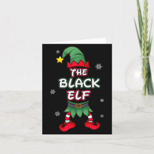 Tarjeta Pijamas Navideñas de Elfo Negro Pjs Familia Combin
