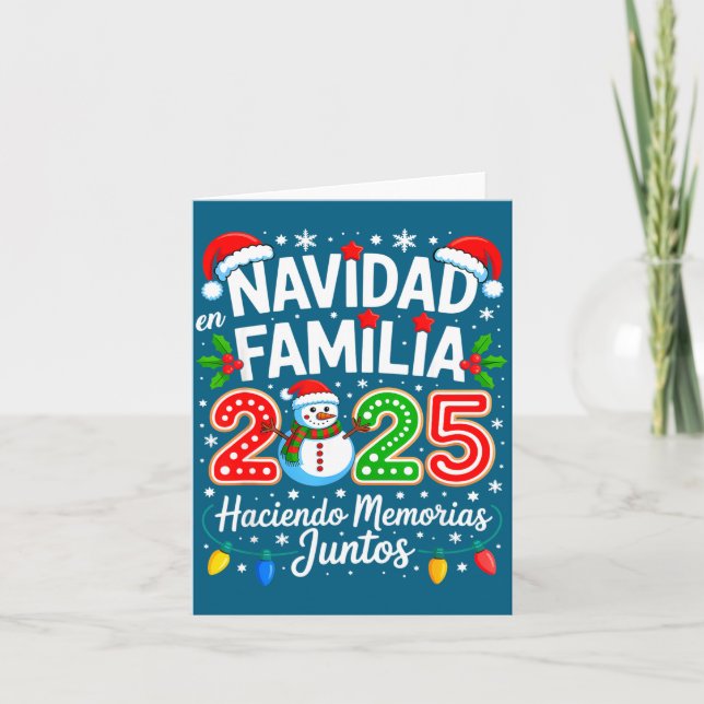 Tarjeta Pijamas Navideñas Familiares Navidad En Familia Ch (Anverso)