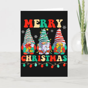 Tarjeta Pijamas Navideños Gnomo Familia Divertidos 