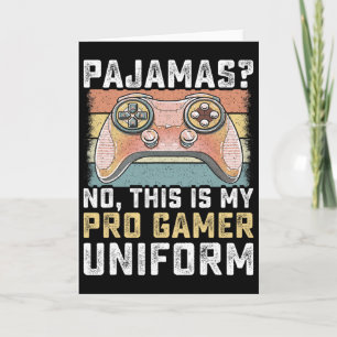 Tarjeta Pijamas No Pro Gamer Divertidos Videojuegos Chicos