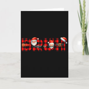 Tarjeta Pijamas Rojas de Cuadros Búfalo Bruh Navidad Xmas