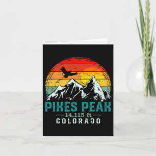 Tarjeta Pikes Peak Mountain Colorado Retro Hiki