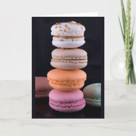 Tarjeta Pila colorida de Macarons Franceses