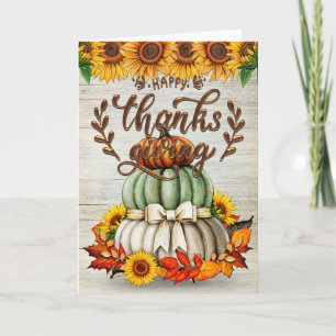 Tarjeta Pila de calabazas Feliz Día de Acción de Gracias