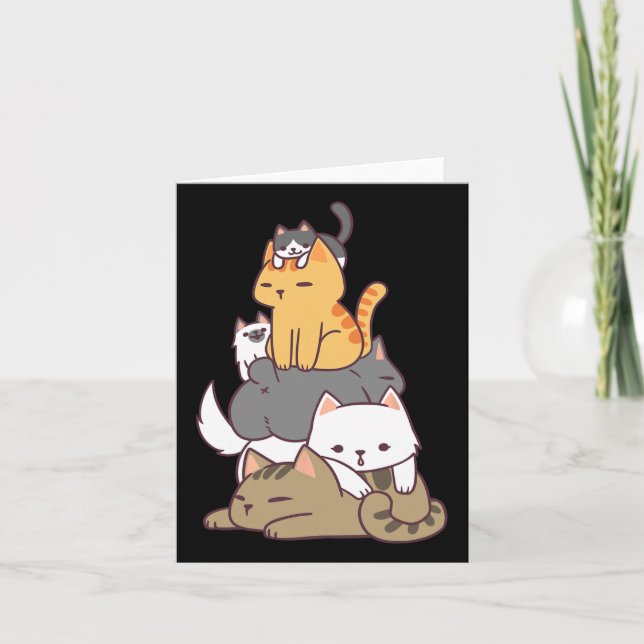 Tarjeta Pila De Gatos Gatitos Divertidos Y Atropellados Re (Anverso)