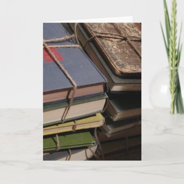 Tarjeta Pila de libros antigua (Anverso)