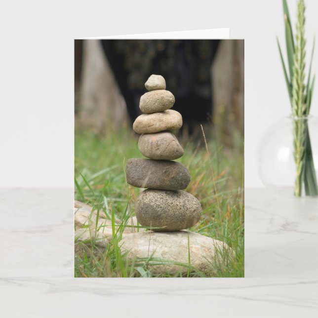 Tarjeta Pila De Rocas Equilibradas (Anverso)