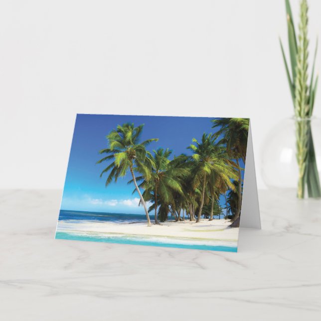 Tarjeta Pilar de tiro de playa exótica (Anverso)