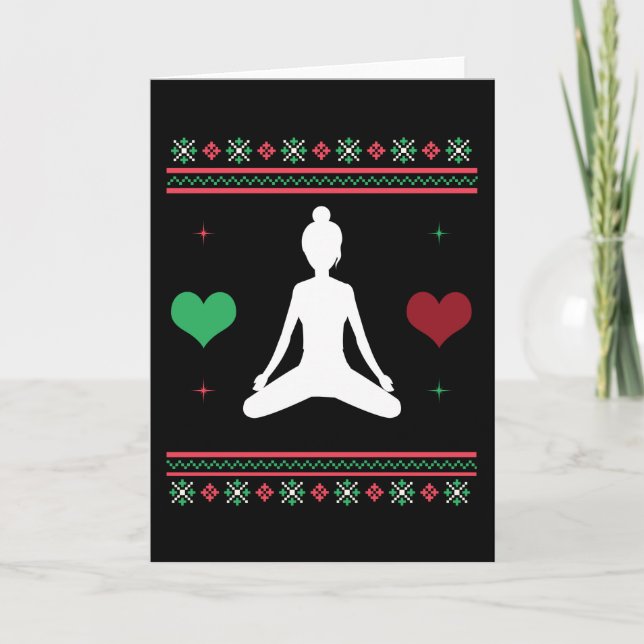 Tarjeta Pilates Suéter Feo de Navidad Yoga Navidad (Anverso)