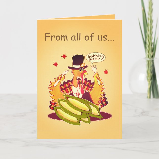 Tarjeta Pilgrim Turkey (Acción de Gracias) (Anverso)