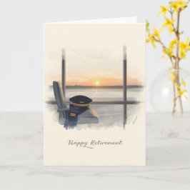 Tarjeta Pilot Retirement with airport background
