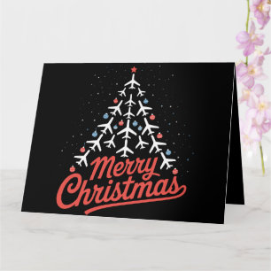 Tarjeta Piloto de árbol de navidad de avión
