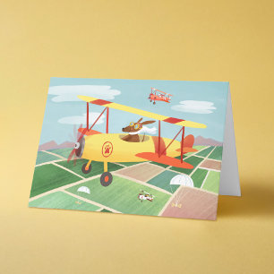 Tarjeta Piloto de avión perro día del padre