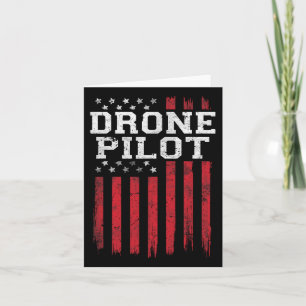 Tarjeta Piloto De Drones Bandera Estadounidense Patriota E