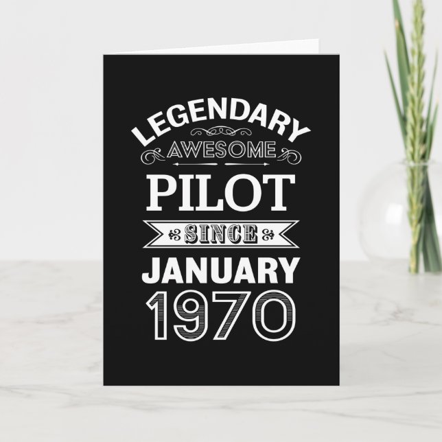 Tarjeta Piloto Enero de 1970 50º regalo de cumpleaños (Anverso)