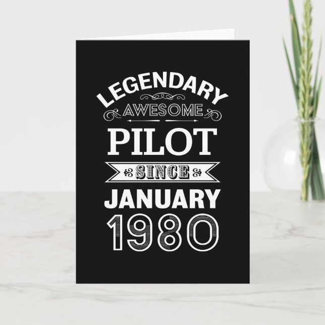 Tarjeta Piloto Enero de 1980 40º regalo de cumpleaños (Anverso)