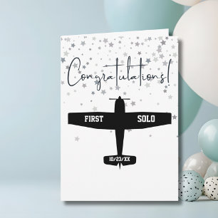 Tarjeta Piloto Estudiante Primer Vuelo Solo en Avión Felic