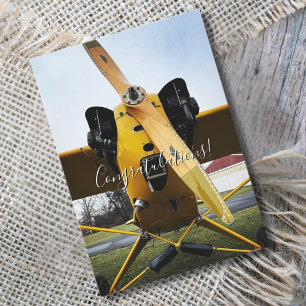 Tarjeta Piloto Estudiante Primer Vuelo Solo en Avión Felic