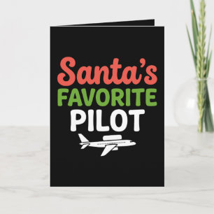 Tarjeta Piloto Favorito de Santa Navidad Aviación Avión