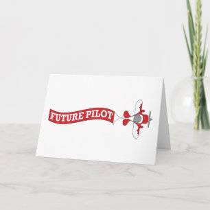 Tarjeta Piloto futuro - Avión con pancarta