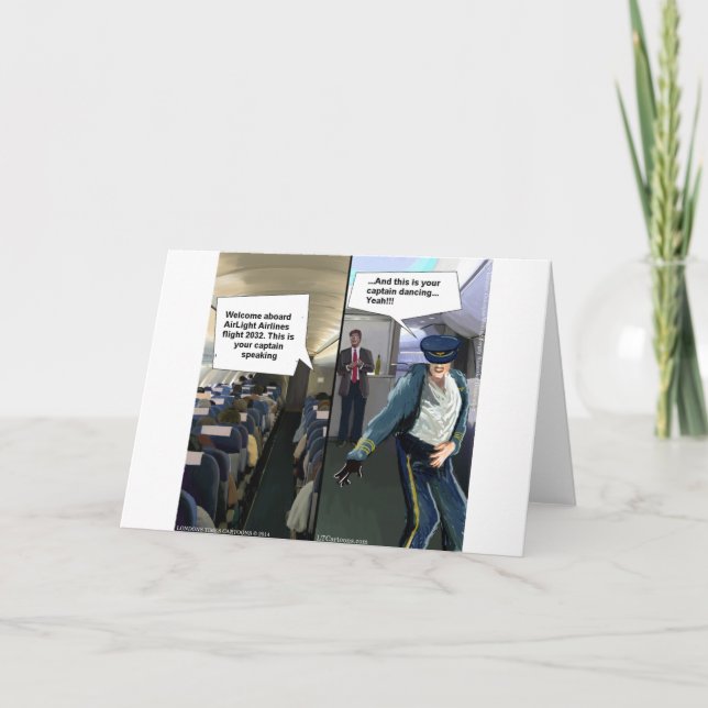 Tarjeta Piloto Hipster Divertido (Anverso)