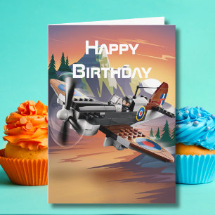 Tarjeta Piloto volando un avión, Cumpleaños genial de avia