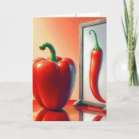 Pimiento rojo para adelgazar mirándose en un espej