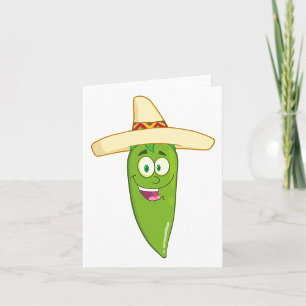 Tarjeta Pimiento Verde Sonriente