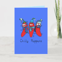 Pimientos chilenos Cute Chilis Winter Greeting Car